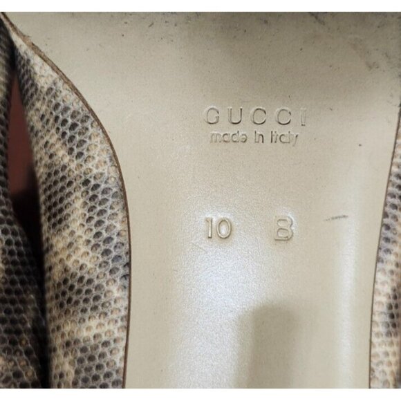 Gucci leather brown animal print stiletto heel size 10 B - Picture 8 of 13